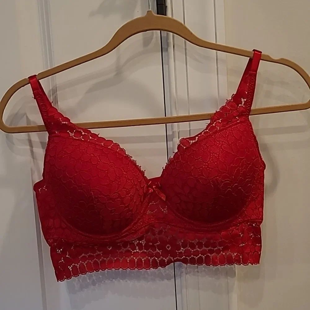 ADRIENNE Vittavini sz 36C red lace lightly padded bra